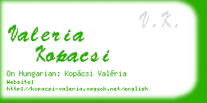valeria kopacsi business card